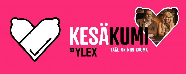 Kesäkumibiisin 2021 artistit Erika Vikman ja Arttu Wiskari. Kesäkumibiisi: Tääl on niin kuuma. Kaksi kondomia.